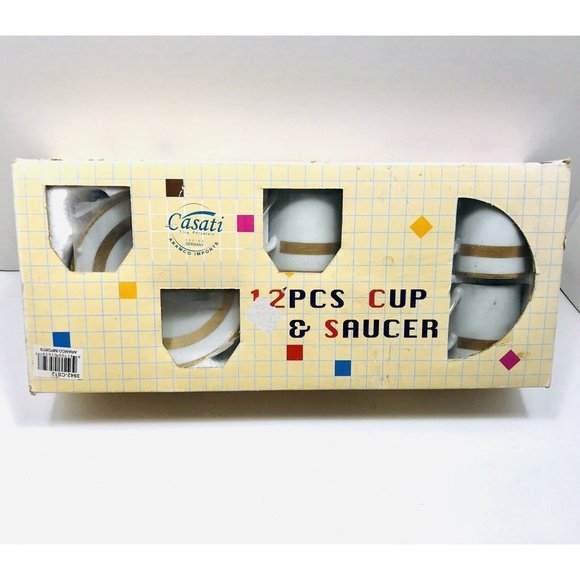 Casati Fine Porcelain 12pcs Mini Cup & Saucer Set, 6 & 6 Cups/ Saucer - Picture 4 of 4
